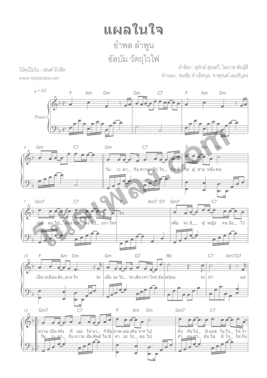 แผลในใจ - หนุ่ย อำพล เปียโน - หน้า 1