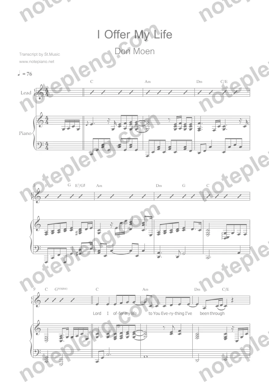 I Offer My Life - Don Moen Accomp - หน้า 1