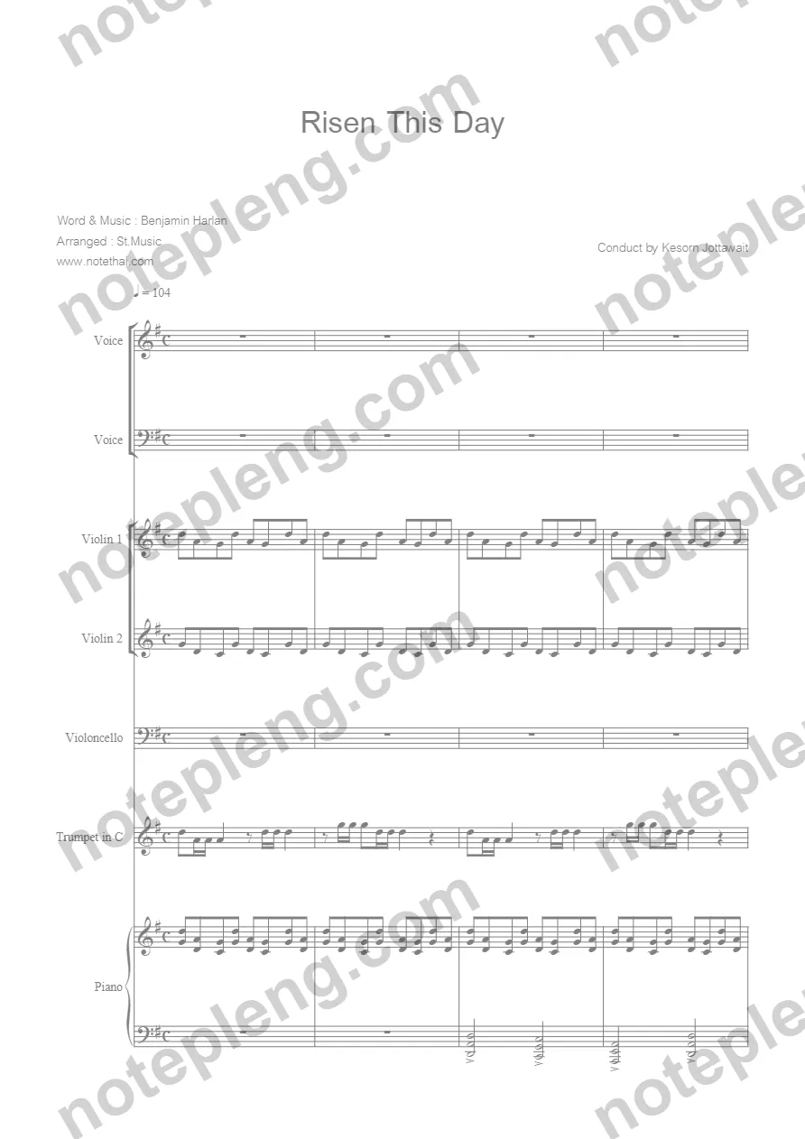 ตัวอย่างโน้ต Risen This Day - string (มีลายน้ำ)