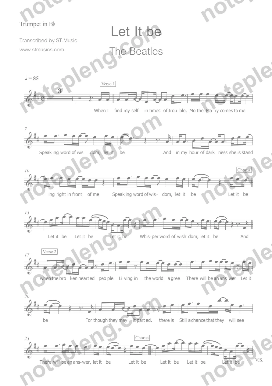 Let it be - The Beatles Trumpet in Bb - หน้า 1