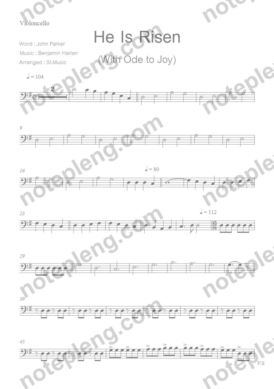 He is risen Violoncello -  - หน้า 1